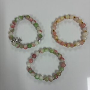 Green Beaded Stretch Bracelet – Polished Round Beads