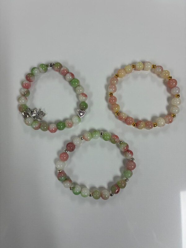 Natural Stone Drop Earrings – Polished Round Gemstone Beads - Image 6