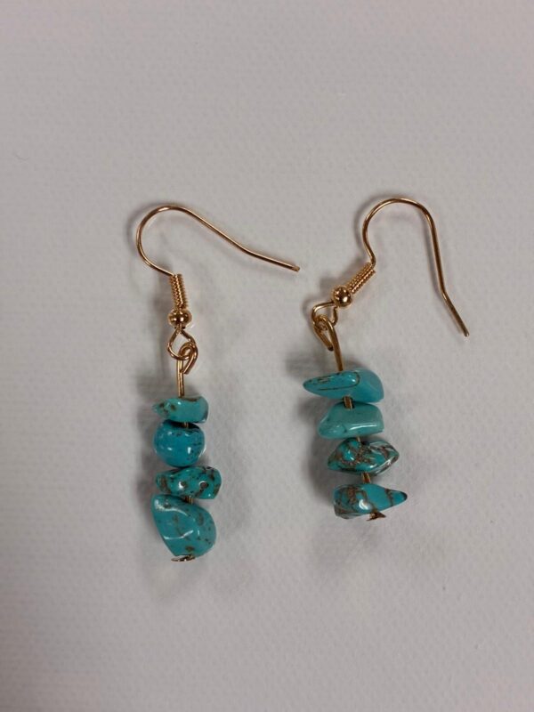 Natural Stone Drop Earrings – Polished Round Gemstone Beads - Image 14