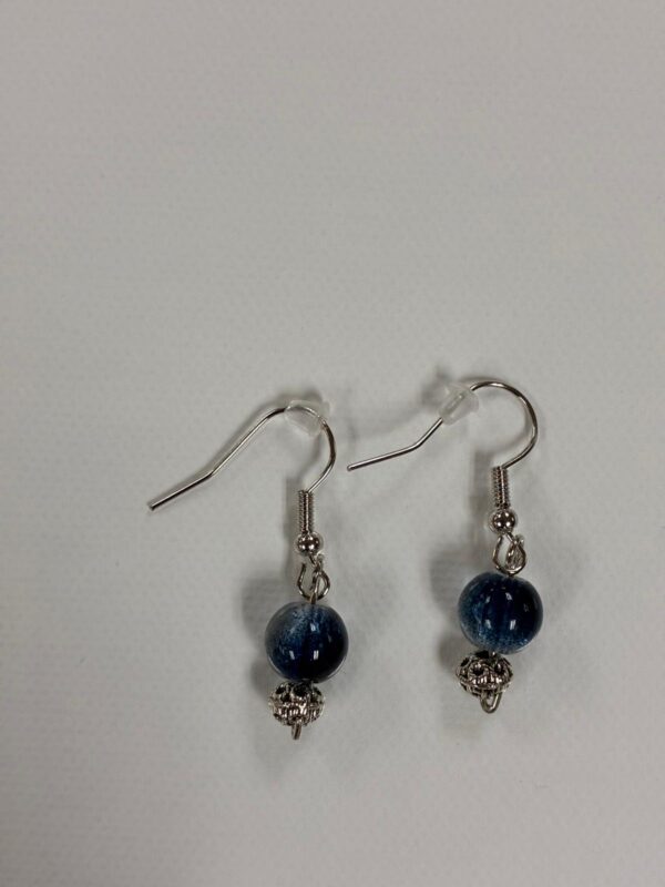 Natural Stone Drop Earrings – Polished Round Gemstone Beads - Image 12