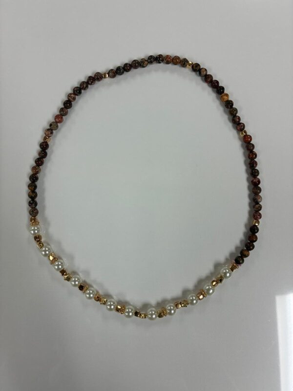 Natural Stone Drop Earrings – Polished Round Gemstone Beads - Image 4