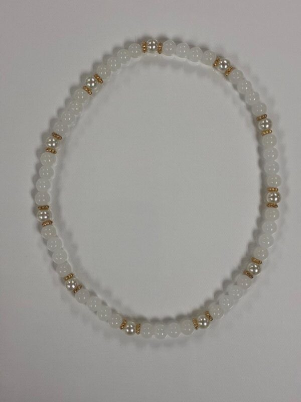 Natural Stone Drop Earrings – Polished Round Gemstone Beads - Image 3