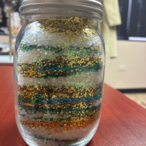 Layered Glitter Art Jar – Handmade Colorful Decorative Display
